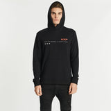 Nena & Pasadena MENS PROMINENT STEP HEM HOODED SWEATER - JET BLACK, MENS HOODIES, NENA PASADENA, Elwood 101