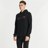 Nena & Pasadena MENS PROMINENT STEP HEM HOODED SWEATER - JET BLACK, MENS HOODIES, NENA PASADENA, Elwood 101