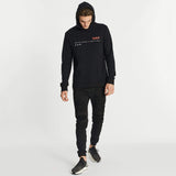 Nena & Pasadena MENS PROMINENT STEP HEM HOODED SWEATER - JET BLACK, MENS HOODIES, NENA PASADENA, Elwood 101