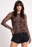 ONE TEASPOON Womens Night Fever Mesh Long Sleeve Top - Animal print, WOMENS TOPS & SHIRTS, OneTeaspoon, Elwood 101