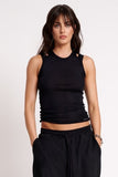 ONE TEASPOON Womens OTS Cut Through Tank Black, WOMENS TEES & TANKS, OneTeaspoon, Elwood 101