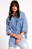 ONE TEASPOON Womens Pacifica Classic Everyday Denim Shirt, WOMENS TOPS & SHIRTS, OneTeaspoon, Elwood 101