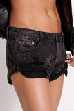 ONE TEASPOON Womens The Bower Bandits Low Waist Denim Short Black, WOMENS SHORTS, OneTeaspoon, Elwood 101