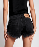 OneTeaspoon Womens Worn Black Bonitas Low Waist Denim Shorts - Worn Black, WOMENS SHORTS, OneTeaspoon, Elwood 101