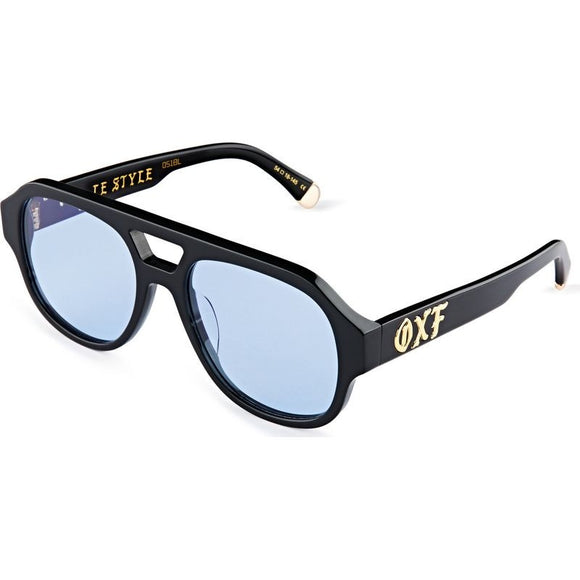 OSCAR & FRANK Le Style Sunglasses Gloss Black/ Blue Lens
