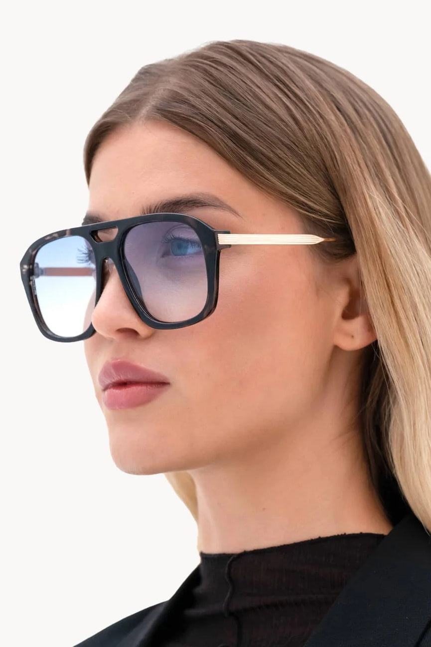 OTRA EYEWEAR Reina Sunglasses - Black Tort/ Blue Fade, SUNGLASSES UNISEX, OTRA EYEWEAR, Elwood 101