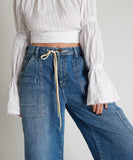 OneTeaspoon WOMENS DELAWARE UTILITY ORGANIC SUSTAINABLE BAD BOYS HIGH WAIST WIDE LEG JEAN - BLUE, WOMENS DENIM, OneTeaspoon, Elwood 101