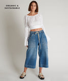 OneTeaspoon WOMENS DELAWARE UTILITY ORGANIC SUSTAINABLE BAD BOYS HIGH WAIST WIDE LEG JEAN - BLUE, WOMENS DENIM, OneTeaspoon, Elwood 101