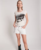 OneTeaspoon WOMENS SUGAR LIPS FITTED TEE - WHITE, WOMENS TEES & TANKS, OneTeaspoon, Elwood 101