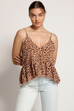 OneTeaspoon WOMENS CORAL LEOPARD RUNAWAY BAY CAMI TOP - CORAL ANIMAL, WOMENS TOPS & SHIRTS, OneTeaspoon, Elwood 101