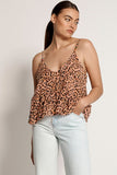 OneTeaspoon WOMENS CORAL LEOPARD RUNAWAY BAY CAMI TOP - CORAL ANIMAL, WOMENS TOPS & SHIRTS, OneTeaspoon, Elwood 101