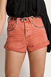 OneTeaspoon WOMENS CORAL STUDDED BANDITS HIGH WAIST DENIM SHORT - CORAL, WOMENS SHORTS, OneTeaspoon, Elwood 101