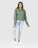 Ortc MENS FLEECE LOGO CREW - GREEN, MENS KNITS & SWEATERS, ORTC Clothing Co, Elwood 101