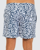 Ortc Mens Ngarrindjeri Dreaming Swim Shorts - Blue White, MENS SHORTS, Not specified, Elwood 101