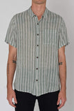 ROLLAS Mens Bon Sun Stripe Short Sleeve Shirt - Moss, MENS SHIRTS, ROLLAS, Elwood 101