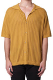 ROLLAS Mens Bowler Knit Short Sleeve Shirt - Gold, MENS SHIRTS, ROLLAS, Elwood 101