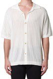 ROLLAS Mens Bowler Knit Short Sleeve Shirt - White, MENS SHIRTS, ROLLAS, Elwood 101