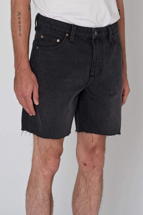 ROLLAS Mens Ezy Denim Short Black Stone, MENS SHORTS, ROLLAS, Elwood 101