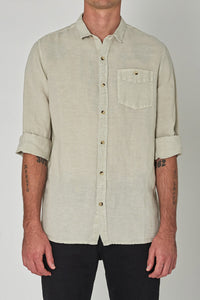 ROLLAS Mens Men At Work L/S Hemp Shirt - Stone, MENS SHIRTS, ROLLAS, Elwood 101