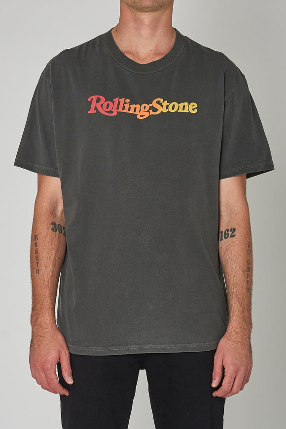 ROLLAS Mens Rolling Stone 2020 Fire Tee - Washed Black, MENS TEE SHIRTS, ROLLAS, Elwood 101