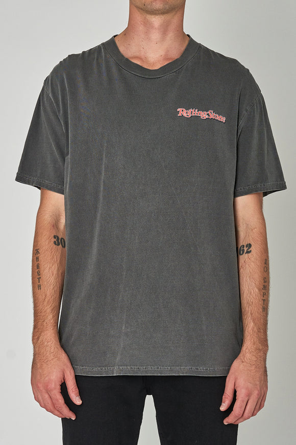 ROLLAS Mens Rolling Stone Icons Tee - Washed Black, MENS TEE SHIRTS, ROLLAS, Elwood 101