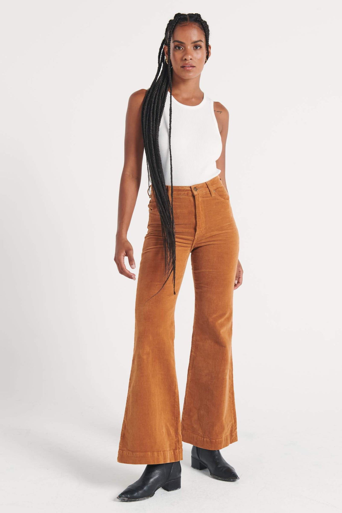 Petite Corduroy High Waisted Flared Pants  Nasty Gal