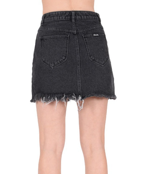 Rollas WOMENS CLAUDIA DENIM SKIRT BLACK STEEL, WOMENS SKIRTS, ROLLAS, Elwood 101