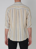 Rollas MENS MEN AT WORK STRIPE SHIRT - NATURAL, MENS SHIRTS, ROLLAS, Elwood 101