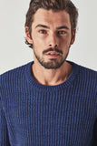 Rollas MENS ROLLA'S CREW KNIT - BLUE MELANGE, MENS KNITS & SWEATERS, ROLLAS, Elwood 101