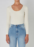 Rollas WOMENS CLASSIC RIB TOP - OFF WHITE, WOMENS TOPS & SHIRTS, ROLLAS, Elwood 101