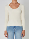 Rollas WOMENS CLASSIC RIB TOP - OFF WHITE, WOMENS TOPS & SHIRTS, ROLLAS, Elwood 101