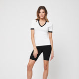 Rozalia Russian x Atoir WOMENS THE COLLAR TEE - WHITE/BLACK, WOMENS TEES & TANKS, APPAREL BY ROZALIA, Elwood 101