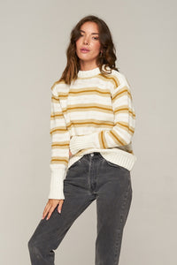 Rue Stiic DAYTONA KNIT JUMPER GOLD /OFF WHITE/SAND STRIPE, WOMENS KNITS & SWEATERS, RUE STIIC, Elwood 101