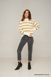 Rue Stiic DAYTONA KNIT JUMPER GOLD /OFF WHITE/SAND STRIPE, WOMENS KNITS & SWEATERS, RUE STIIC, Elwood 101