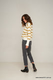 Rue Stiic DAYTONA KNIT JUMPER GOLD /OFF WHITE/SAND STRIPE, WOMENS KNITS & SWEATERS, RUE STIIC, Elwood 101