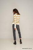 Rue Stiic DAYTONA KNIT JUMPER GOLD /OFF WHITE/SAND STRIPE, WOMENS KNITS & SWEATERS, RUE STIIC, Elwood 101