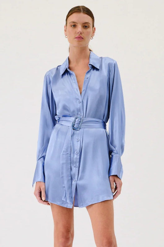 SUBOO Womens Millenia Mini Shirt Dress - Blue, WOMENS DRESSES, SUBOO, Elwood 101