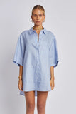 SUMMI SUMMI Womens Big Shirt - Alice Blue Linen, WOMENS TOPS & SHIRTS, SUMMI SUMMI, Elwood 101