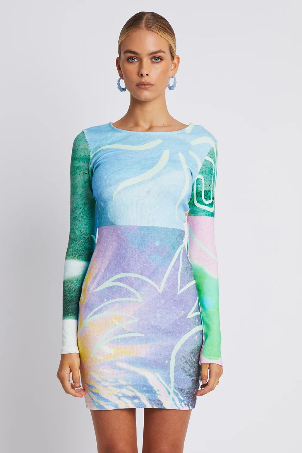 SUMMI SUMMI Womens Long Sleeve Mini Dress - Hypnotic, WOMENS DRESSES, SUMMI SUMMI, Elwood 101