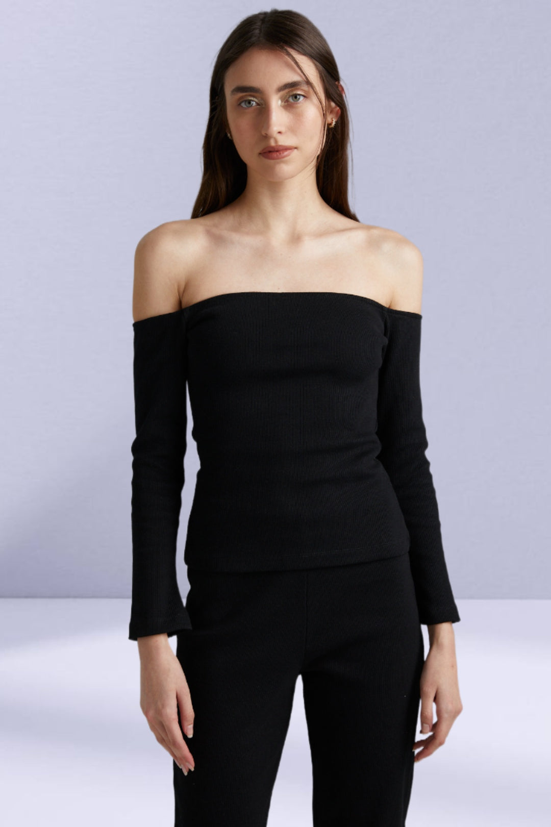 SUMMI SUMMI Womens Long Sleeve Off The Shoulder Top - Black, WOMENS TOPS & SHIRTS, SUMMI SUMMI, Elwood 101