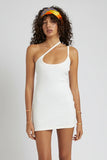 SUMMI SUMMI Womens One Shoulder Cross Over Mini Dress - White Sand, WOMENS DRESSES, SUMMI SUMMI, Elwood 101