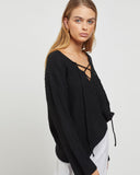 SUNDAYS THE LABEL Womens Amira Knit Top - Black, WOMENS TOPS & SHIRTS, SUNDAYS THE LABEL, Elwood 101