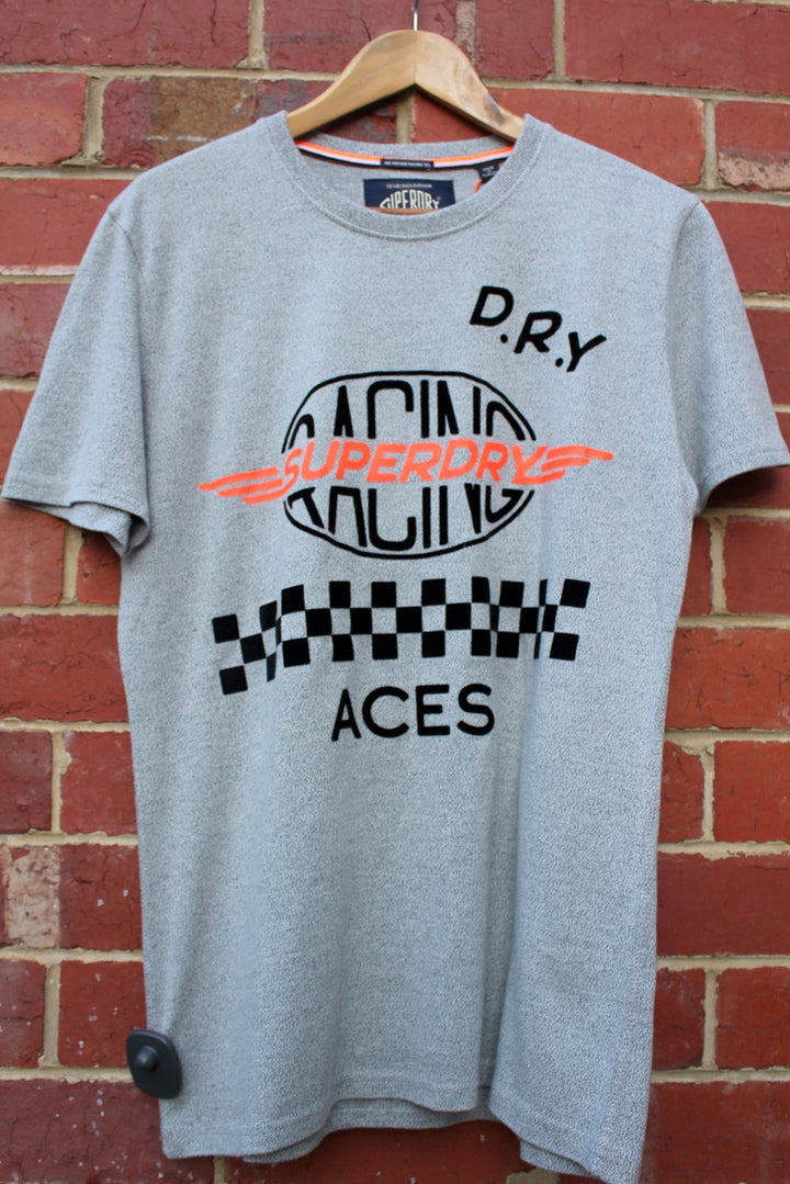 Superdry MENS CHECKERED TEE GRIT GREY, MENS TEE SHIRTS, SUPERDRY, Elwood 101