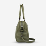 Status Anxiety WOMENS LAST MOUNTAINS LEATHER BAG - KHAKI, WOMENS BAGS & CLUTCHES, STATUS ANXIETY, Elwood 101