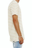 The People Vs MENS 1CM STRIPE TEE BEIGE WHITE, MENS TEE SHIRTS, THE PEOPLE VS, Elwood 101