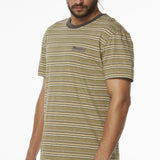 Wrangler Mens Vedder Stripe Tee - Sage Stripe, MENS TEE SHIRTS, WRANGLER, Elwood 101