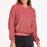 Wrangler Womens Heartbreak Kid Sweat - Cherry, WOMENS KNITS & SWEATERS, WRANGLER, Elwood 101