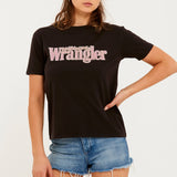 Wrangler Womens Hilton Logo Tee - Worn Black, WOMENS TEES & TANKS, WRANGLER, Elwood 101