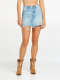 Wrangler Womens Repair Denim Mini  Skirt - Never Never, WOMENS SKIRTS, WRANGLER, Elwood 101