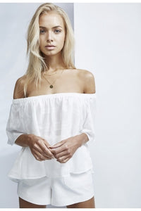 Finders Keepers The Label WOMENS BETTER DAYS RUFFLE TOP CLOUD, WOMENS TOPS & SHIRTS, FINDERS KEEPERS, Elwood 101